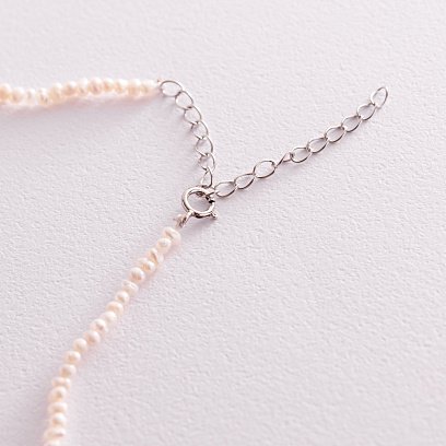 Серебряное колье "Жемчужинки" 181283 №7