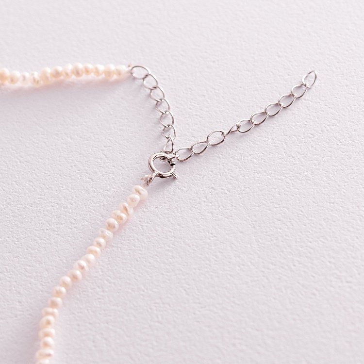 Серебряное колье "Жемчужинки" 181283 от ювелирного магазина Оникс - 7