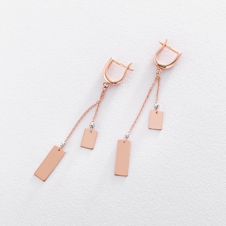 Золоті сережки на англійській застібці с06351 від ювелірного магазину Онікс