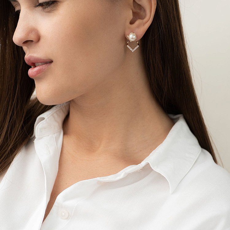 Золоті сережки "Перлинки" с06462 від ювелірного магазину Онікс - 4