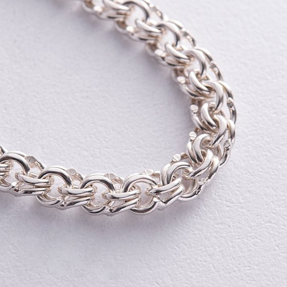 Серебряный браслет плетение Бисмарк 14161 №4