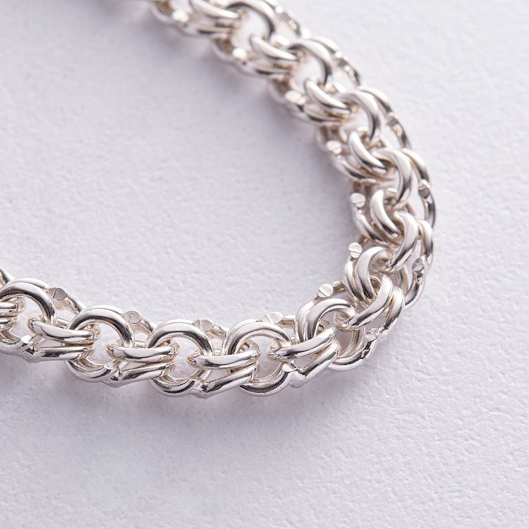 Серебряный браслет плетение Бисмарк 14161 от ювелирного магазина Оникс - 3