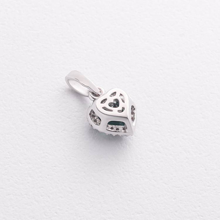 Серебряный кулон "Сердечко" (кварц, куб. цирконий) 3993р-QGR от ювелирного магазина Оникс - 1