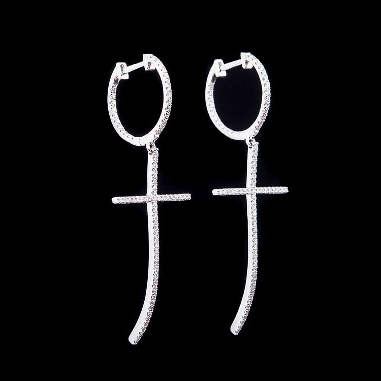 Золоті сережки з діамантами 194836ch від ювелірного магазину Онікс - 1