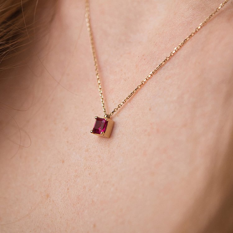 Золотое колье "Альма" (розовый фианит) кол02367 от ювелирного магазина Оникс - 4