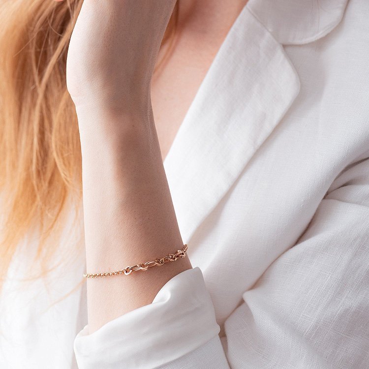 Золотой браслет "Цепочка" б05063 от ювелирного магазина Оникс - 1