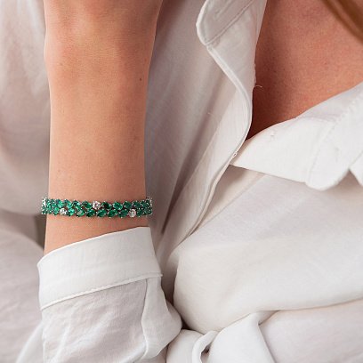 Золотий браслет з смарагдами і діамантами бб0027nl №6