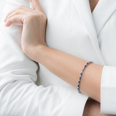 Золотий браслет з сапфірами і діамантами Б-1 №4