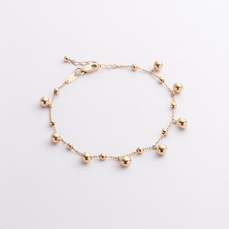 Браслет "Шарики" в желтом золоте б05761 от ювелирного магазина Оникс