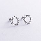 Серебряные серьги - пусеты "Солнце" 123205 от ювелирного магазина Оникс - 1