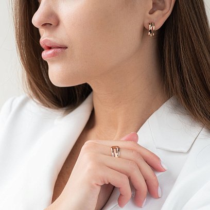 Серьги из красного золота с06272 №2