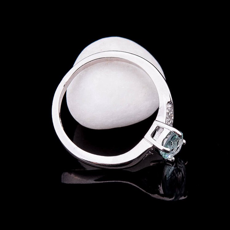 Кольцо с голубыми фианитами к17 от ювелирного магазина Оникс - 2