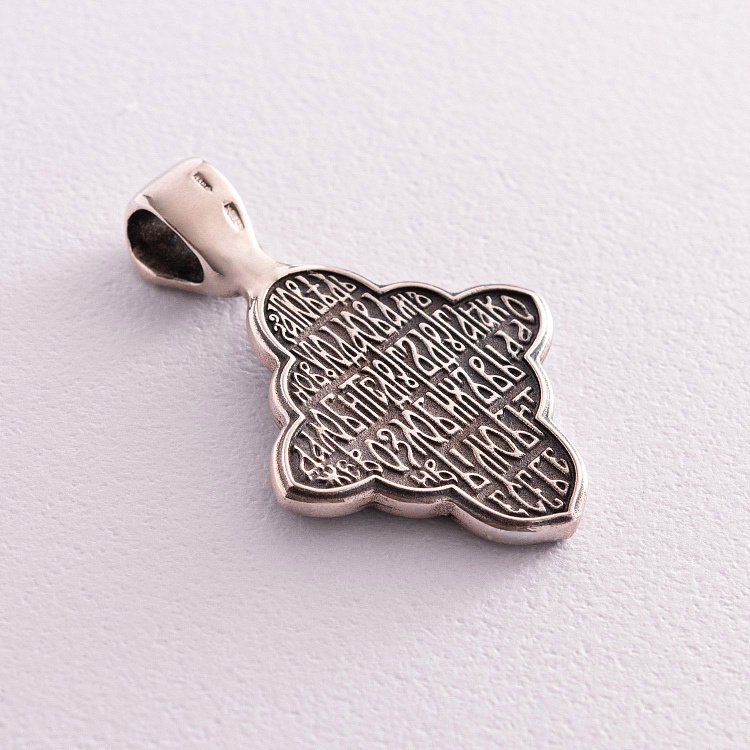 Православный крест "Спас в силах" (чернение) 131222 от ювелирного магазина Оникс - 1