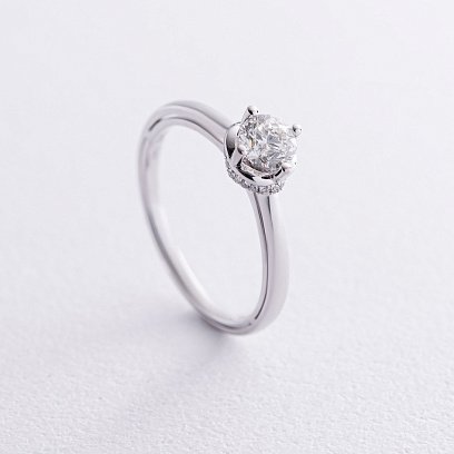 Помолвочное золотое кольцо с бриллиантами кб0312lg