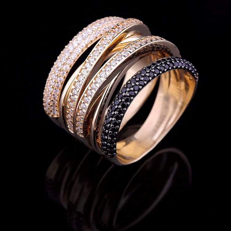 Золотое женское кольцо к03302 от ювелирного магазина Оникс - 3