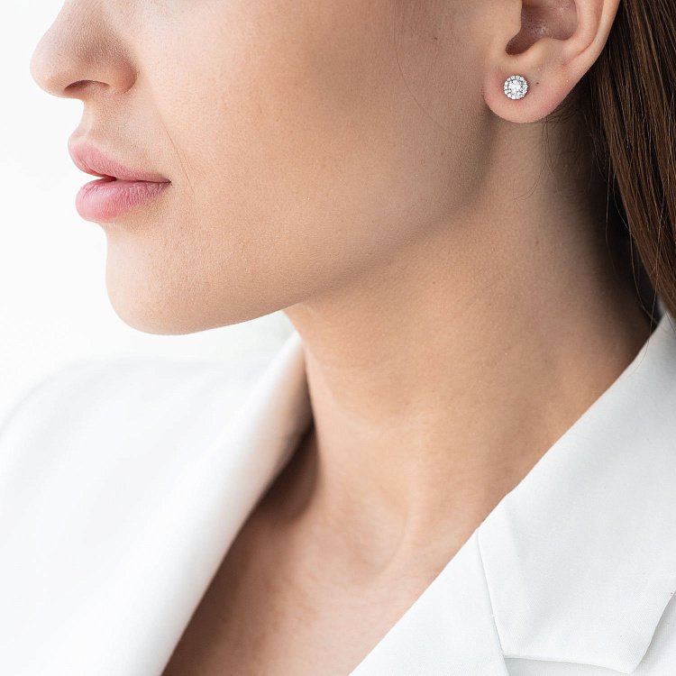 Золоті сережки-пусети з діамантами сб0213lg від ювелірного магазину Онікс - 1