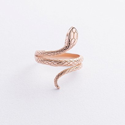 Кольцо "Змея" в красном золоте к08221