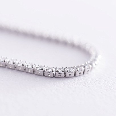 Срібний браслет "Витончений" з білими фіанітами 141494 №5