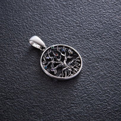 Срібна підвіска "Дерево життя" (фіаніт) 132727 №7