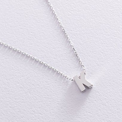 Колье с буквой "К" в белом золоте кол01254К