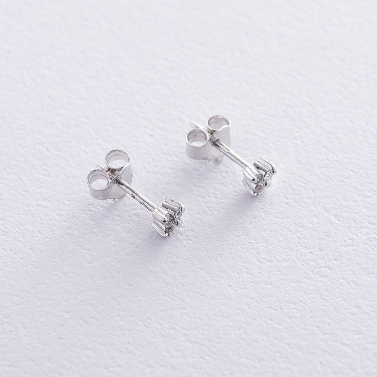 Золоті сережки - пусети з діамантами сб0330gch від ювелірного магазину Онікс - 2