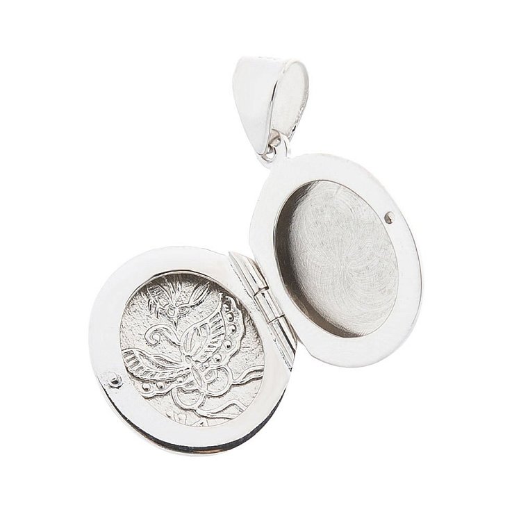 Срібний кулон з метеликами для фотографії 132652 від ювелірного магазину Онікс - 2