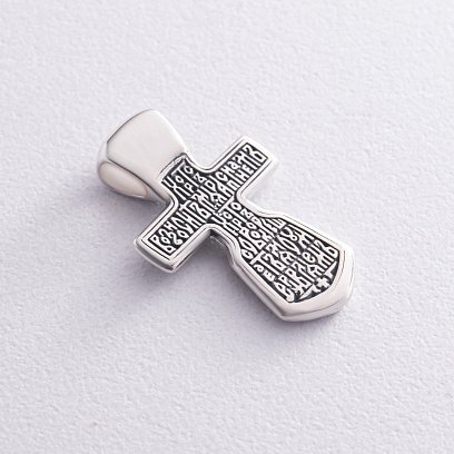 Православний срібний хрест "Розп'яття" із чорнінням 13357 №5