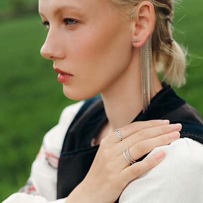 Каблучка "Пелюстки" в сріблі 112539 №3