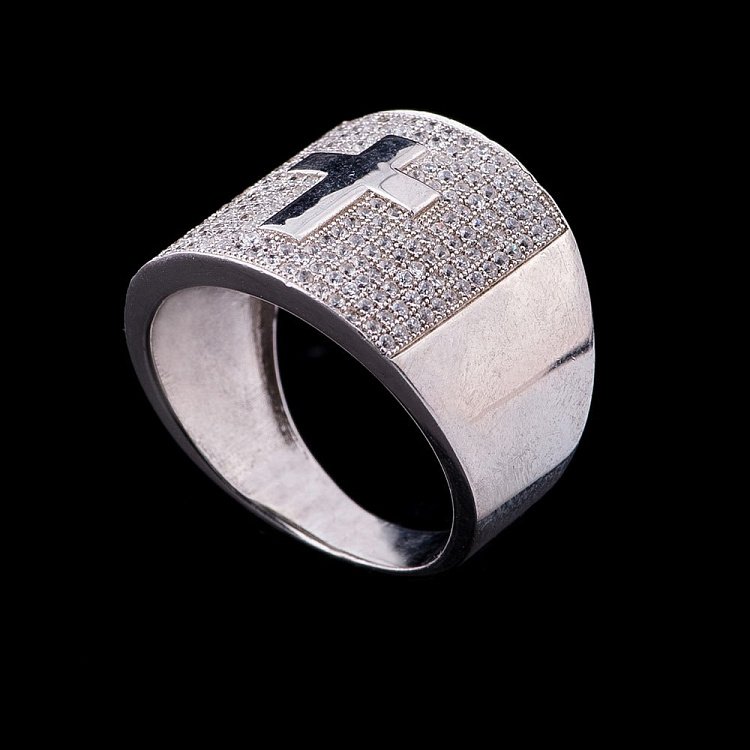 Кольцо (фианиты,родий) 111394 - 4 Кольцо (фианиты,родий) 111394 от ювелирного магазина Оникс - 4