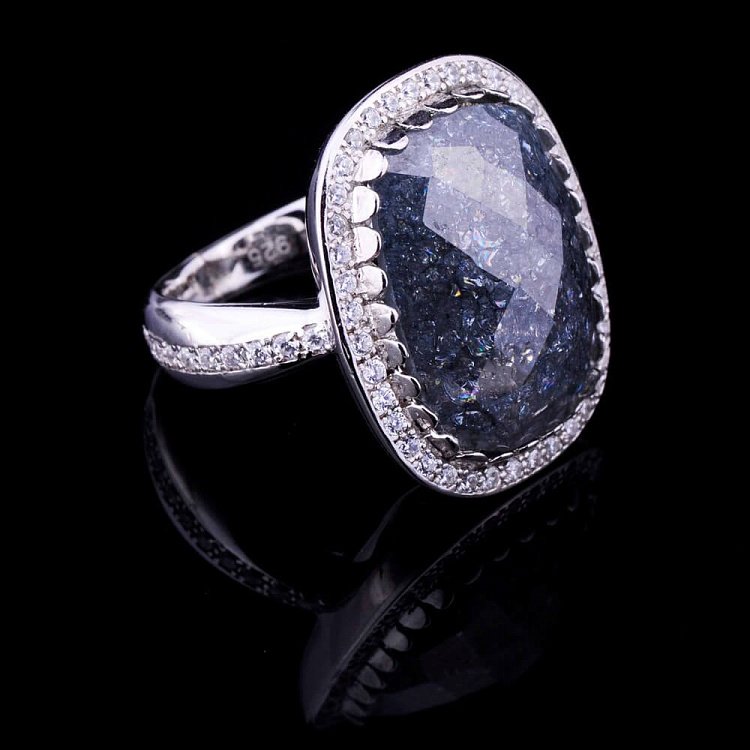 Женское кольцо с фианитами (родий) 111651 от ювелирного магазина Оникс - 3