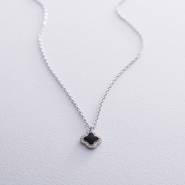 Срібне кольє "Конюшина" 18918 від ювелірного магазину Онікс