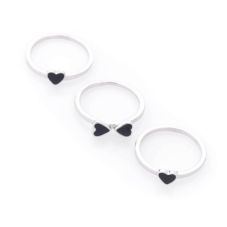 Срібний потрійний перстень "Конюшина" (емаль) 112117 від ювелірного магазину Онікс - 2