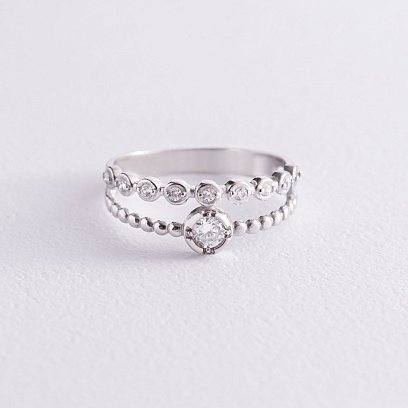 Серебряное кольцо с фианитами 1225/1р-CZ