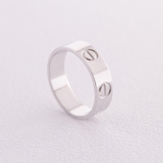 Кольцо "Love" в белом золоте к06913