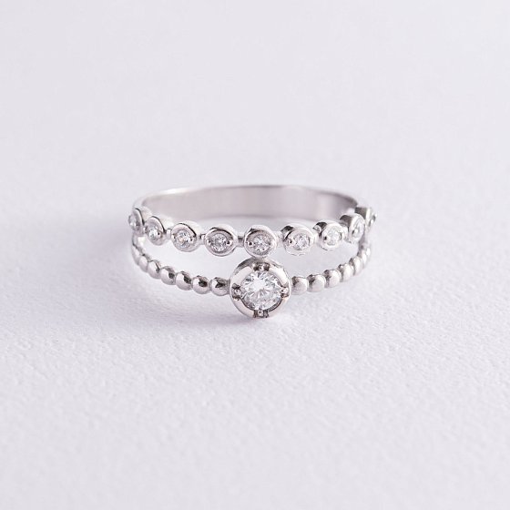 Серебряное кольцо с фианитами 1225/1р-CZ
