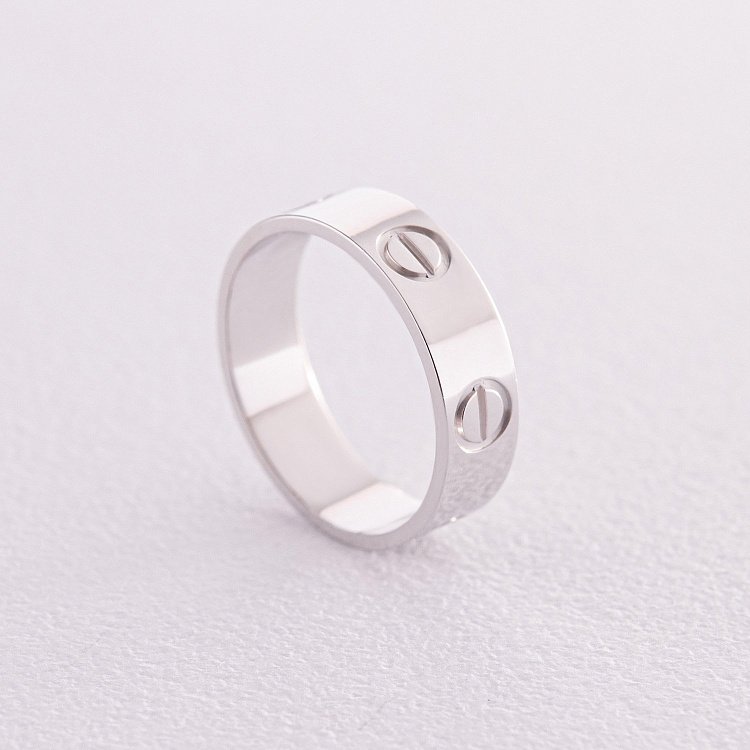 Кольцо "Love" в белом золоте к06913 от ювелирного магазина Оникс