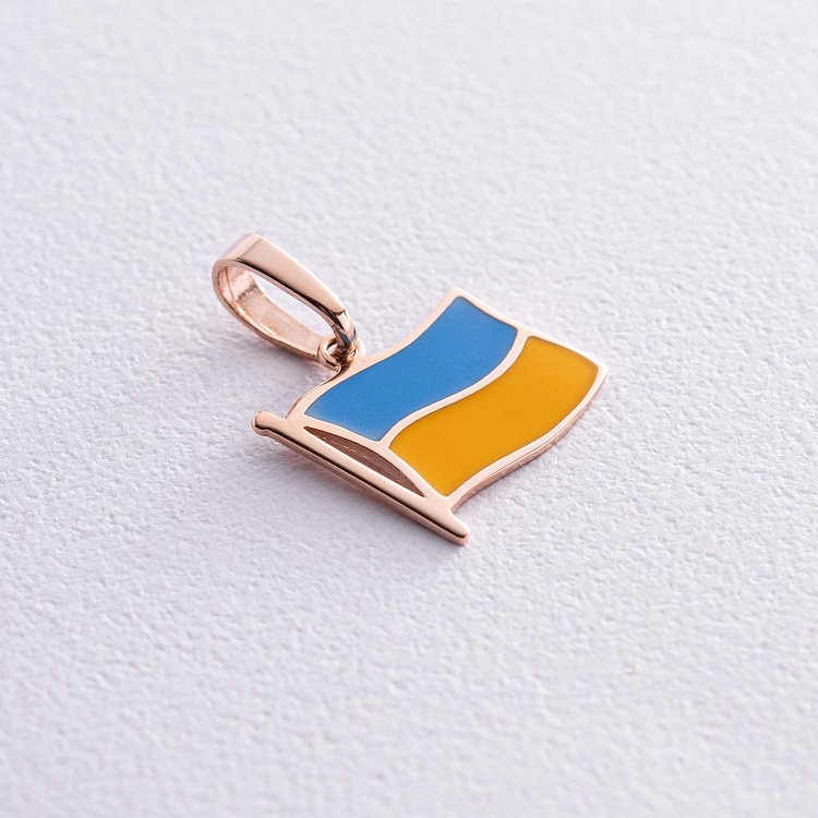 Золотая подвеска "Флаг Украины" п00134 от ювелирного магазина Оникс