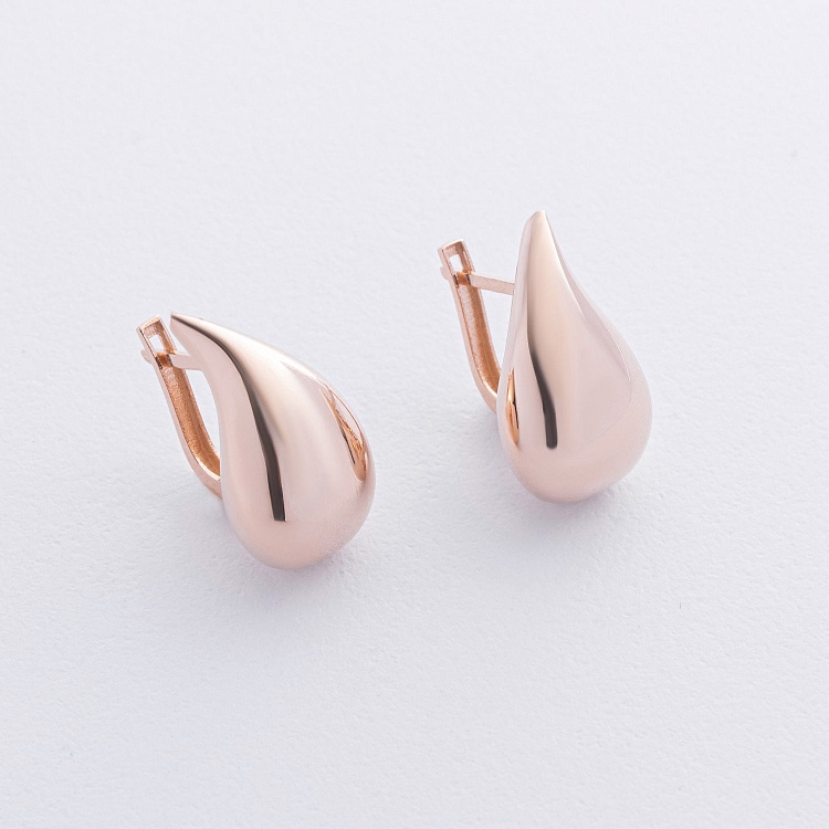 Серьги "Megan" в красном золоте (Small) с09118 от ювелирного магазина Оникс - 1