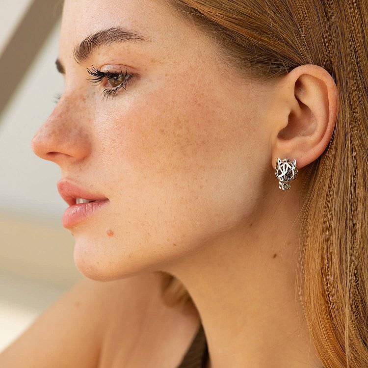 Золоті сережки "Пантери" с08641 від ювелірного магазину Онікс - 3