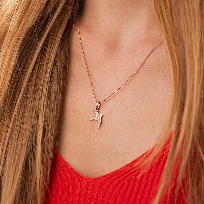 Золотой кулон "Ласточка" п03022 №2