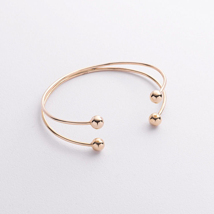 Жорсткий браслет "Кульки" (жовте золото) б05593 від ювелірного магазину Онікс - 2