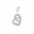 Срібна підвіска "Серце з фіанітами" 132234 от ювелирного магазина Оникс