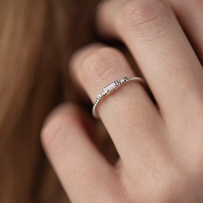 Каблучка "Кайла" в білому золоті (фіаніти) к07400 №2