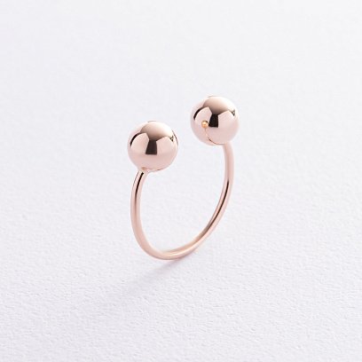 Кольцо "Шарики" в красном золоте к07506 №3