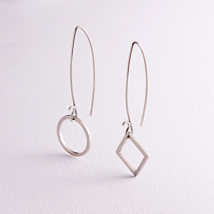 Срібні сережки - петельки "Геометрія" 4994 від ювелірного магазину Онікс