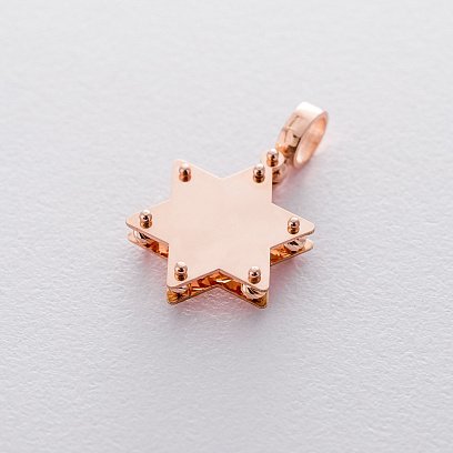 Подвеска "Звезда Давида" из красного золота п03306 №3