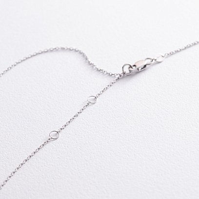 Колье - галстук 2 в 1 "Шарики" в белом золоте кол02065 №11