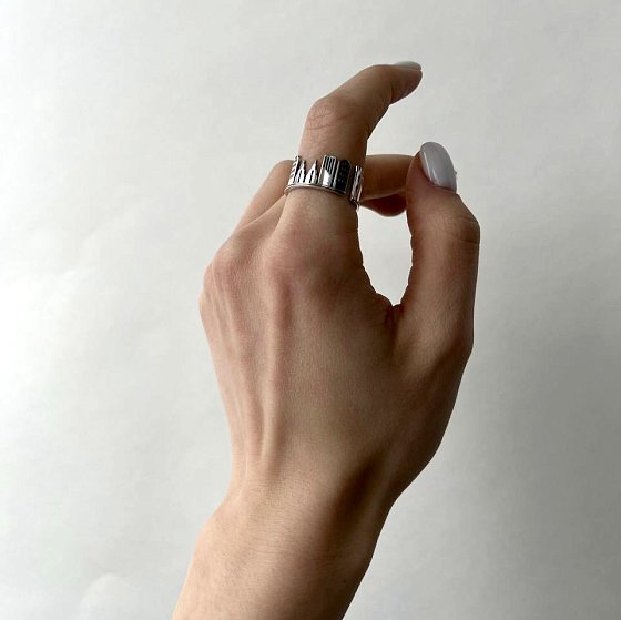 Серебряное кольцо "Мой город" 3937 №5