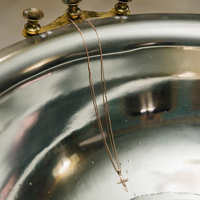 Золотий хрестик "Розп'яття. Спаси і Збережи" п03975 №4