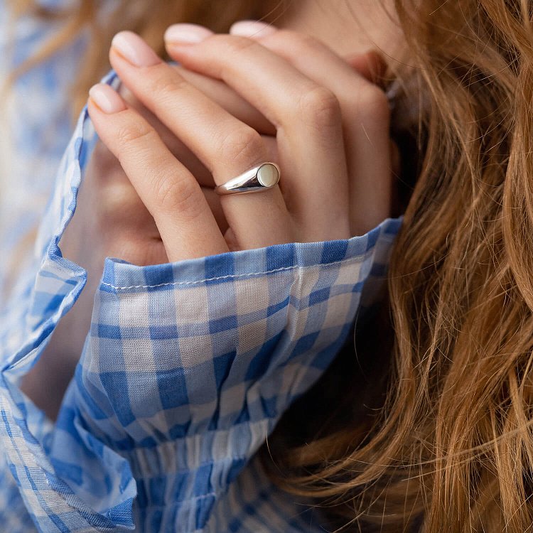 Серебряная печатка для гравировки 112276 от ювелирного магазина Оникс - 4